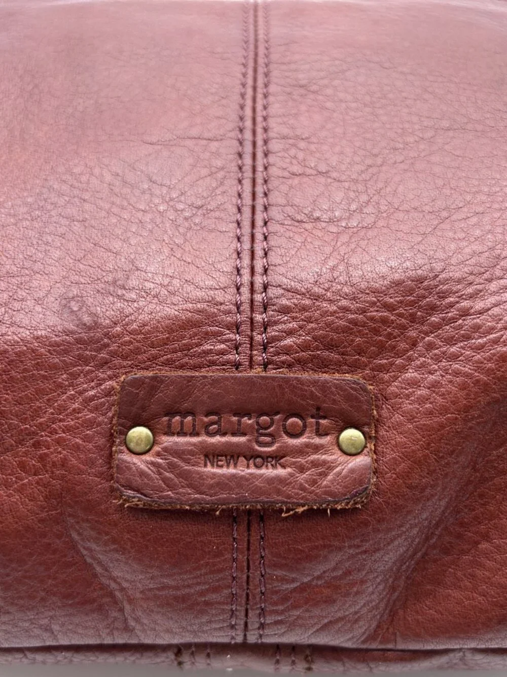 Margot New York Cognac Leather Slouchy Hobo Shoulder Bag